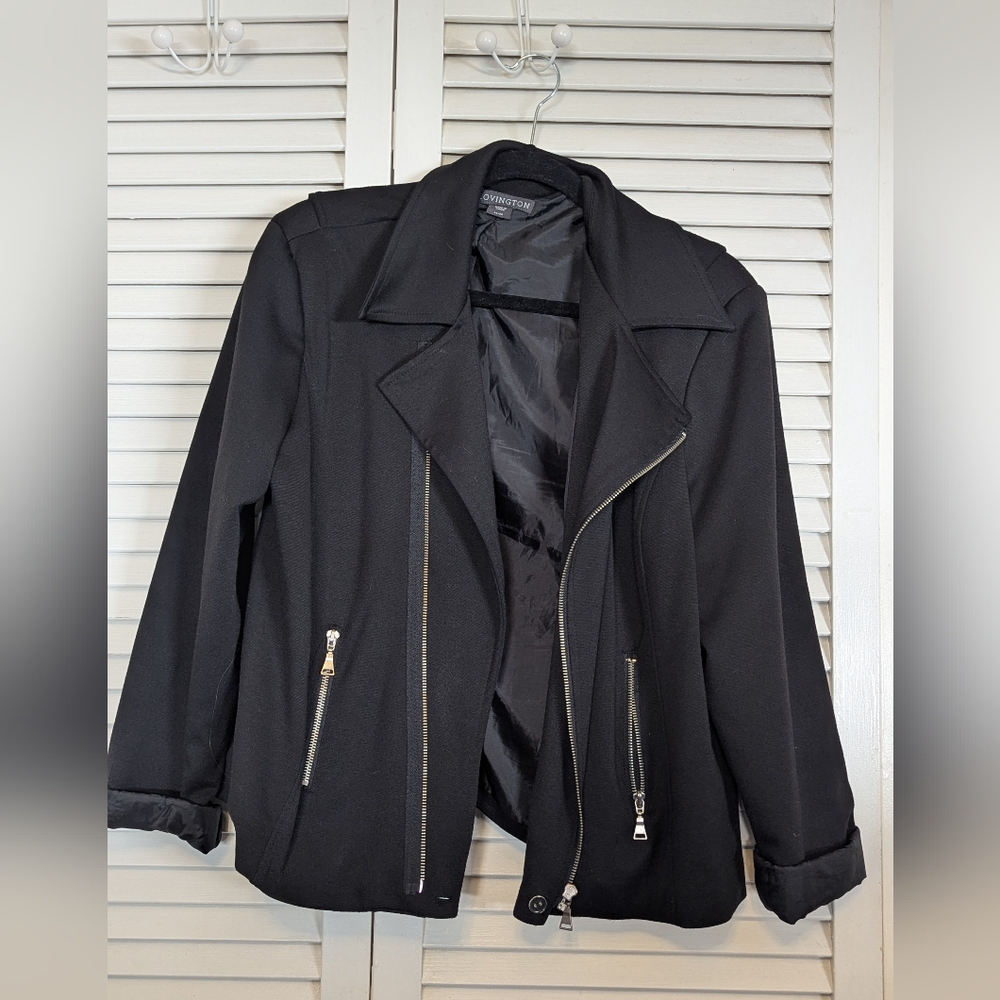 Covington Black Leather Jacket for Women